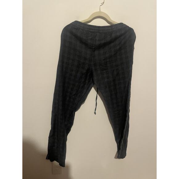 Morpho + Luna Blue Plaid Wool Pajama Set Size Large Robe And Pants - Picture 10 of 12